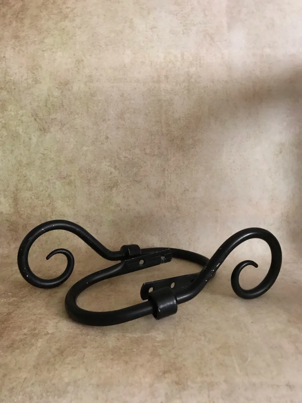 Decorative Black Scroll Metal Curtain Holdbacks - Pair
